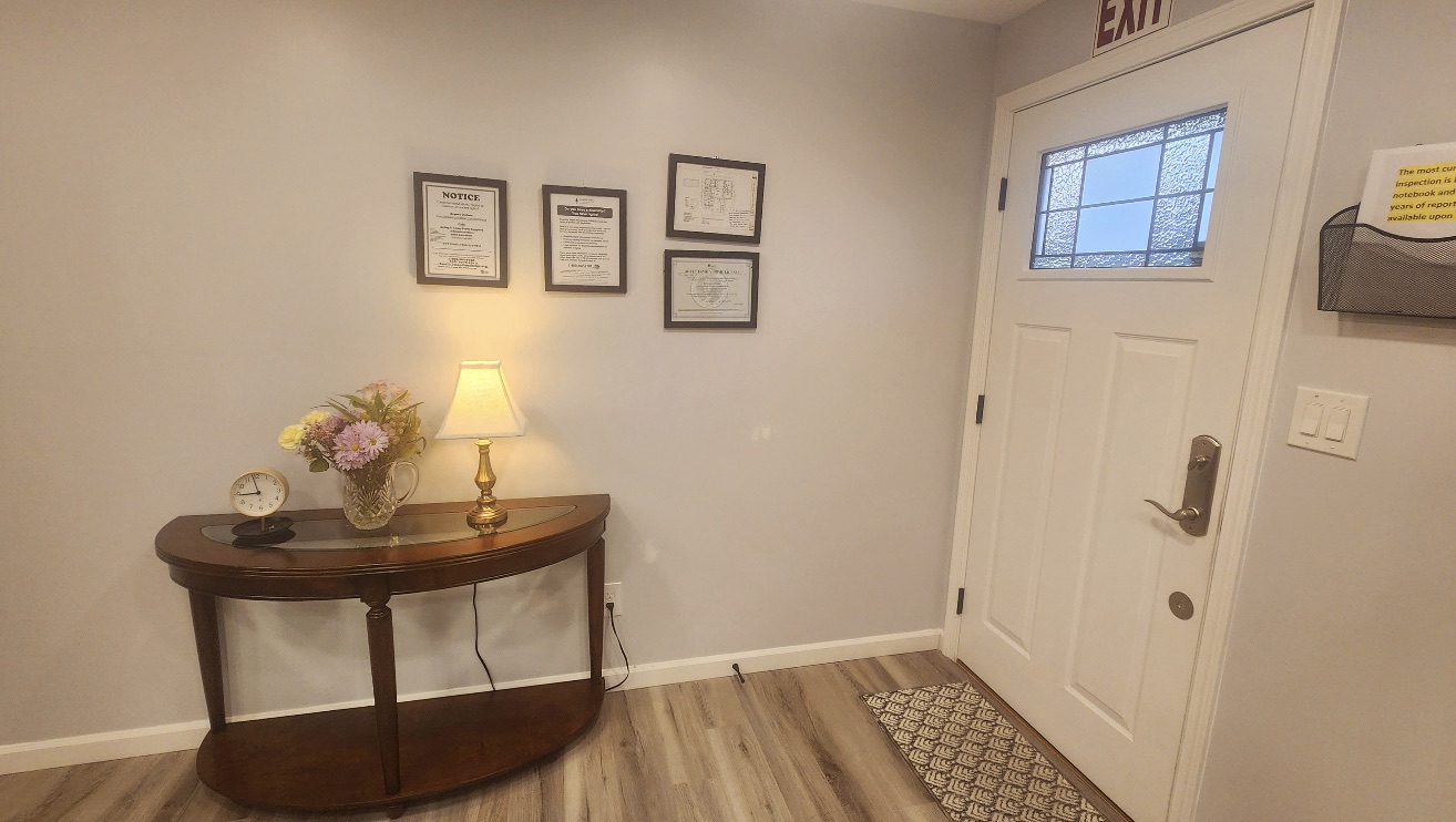 Welcoming entryway at Better Days Adult Family Home
